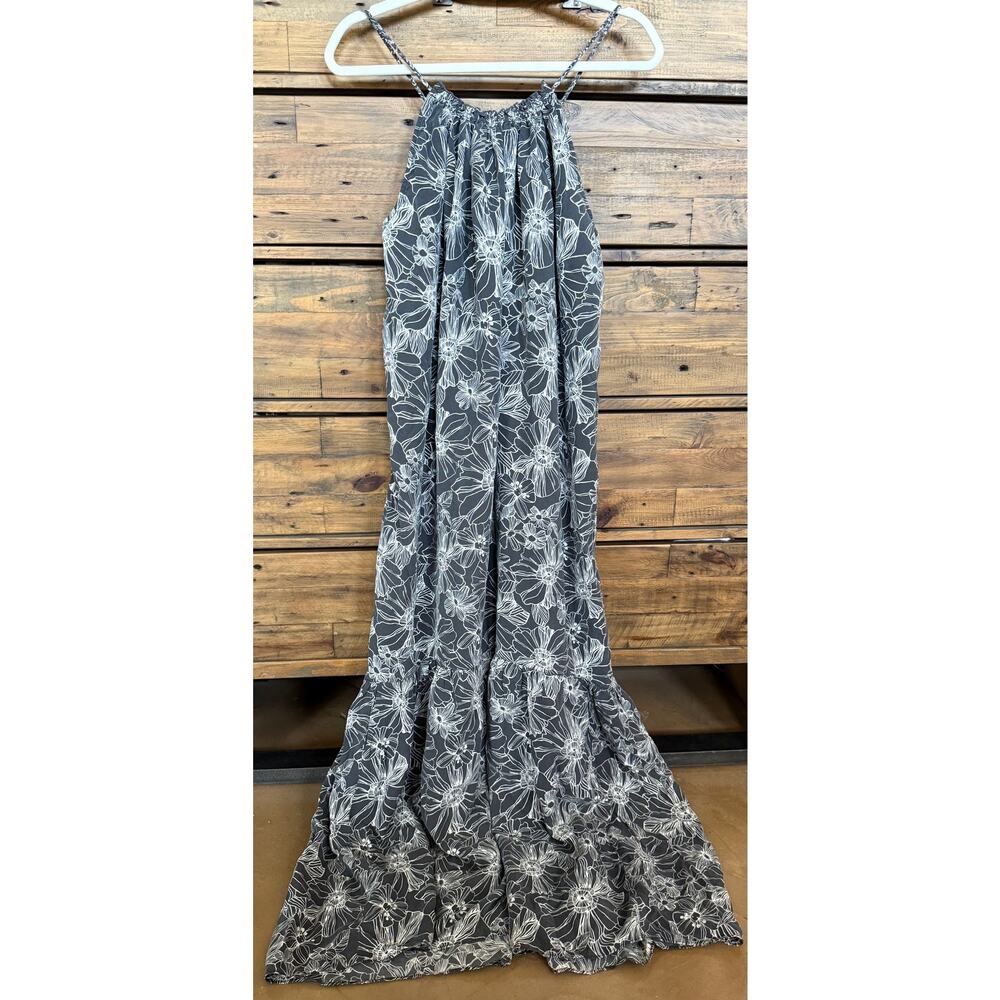 UNSUBSCRIBED Dress Womens Medium Floral Maxi Silk Spaghetti Strap Boho Summer